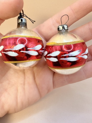 Pair vintage hand painted - of,