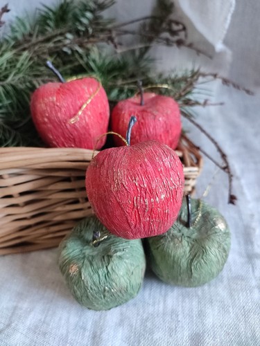 Vintage red green apple - vintage, &