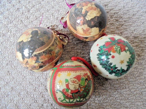 Vintage papier mache decoupage - vintage,