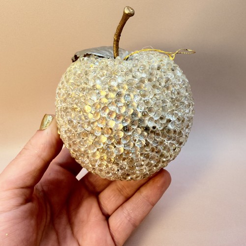 Vintage beaded apple ornament - apple,