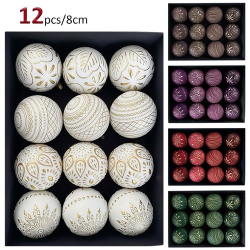 12pcs plastic christmas balls - plastic,