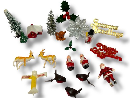 Vtg christmas cake toppers - cake,