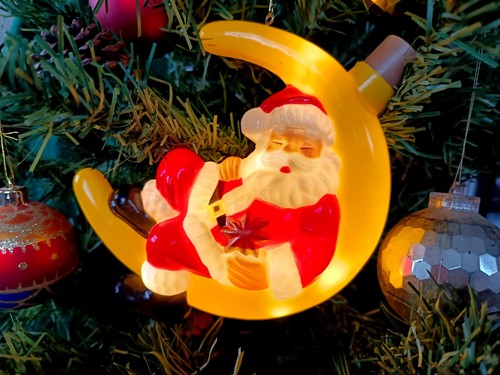 Vintage santa moon father - santa, &