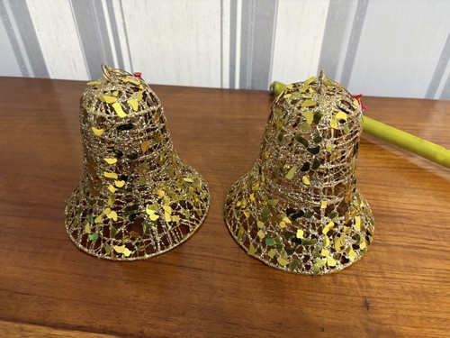 Pair vintage gold glitter - of, &