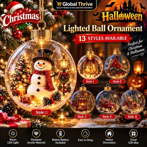 Lighted christmas ball - lighted,