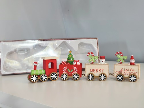 Vintage wooden train - train, christmas