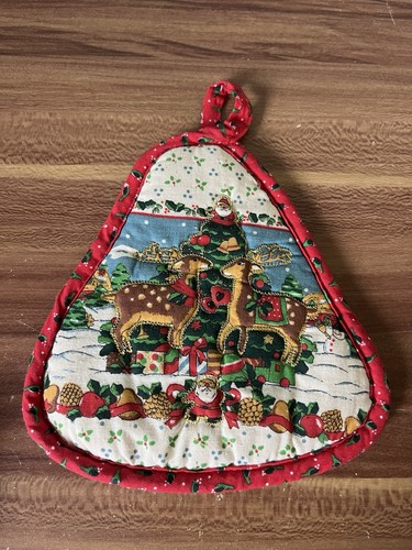 Vintage quilted christmas pot - quilted,