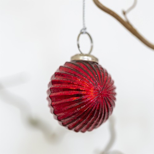 Red glass christmas decoration - glass,