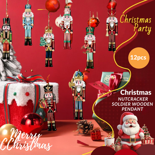 12pcs wooden nutcracker - 12pcs,