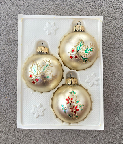 Gold vintage glass christmas - vintage,