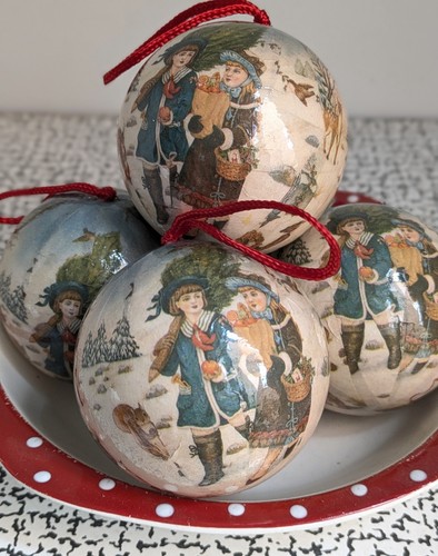 Vintage paper mache decoupage - mache,