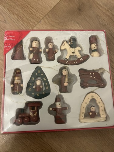 Vintage wooden christmas mini - vintage,