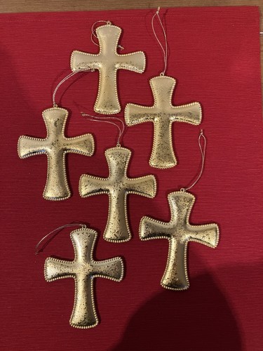 Gold cross christmas tree - gold,