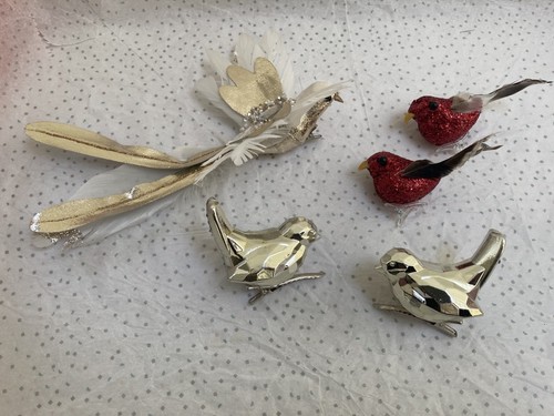 Vintage clip birds - clip-on,