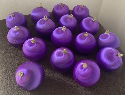 Vintage christmas silk baubles - vintage,