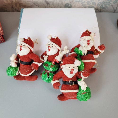 Vintage flocked santa claus - vintage,