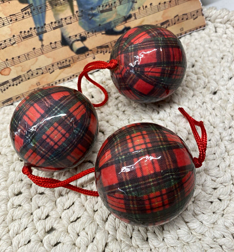 Vintage set red tartan - of,