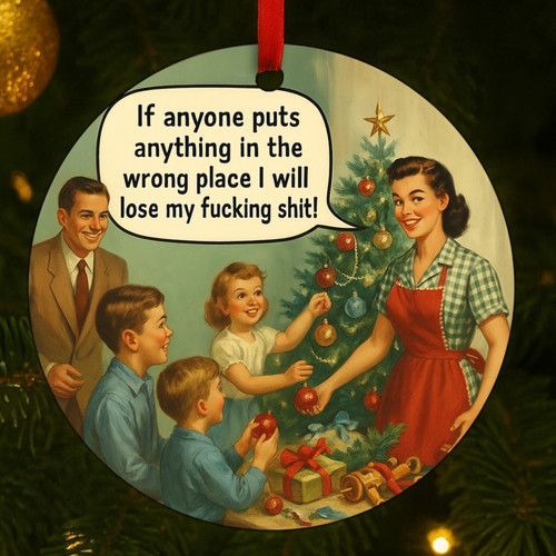 Funny retro christmas ornament - retro,