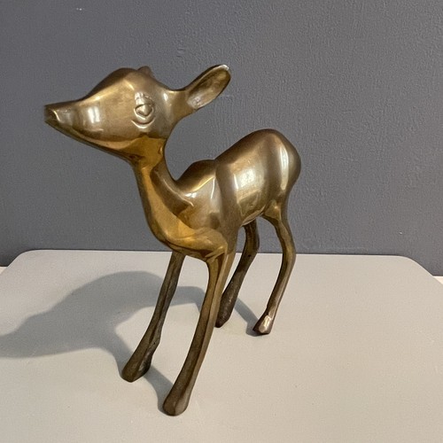 Vintage brass deer doe bambi - deer,