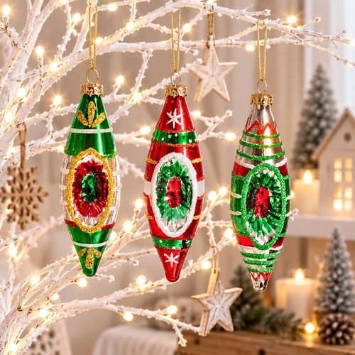 Vintage style glass baubles - vintage,